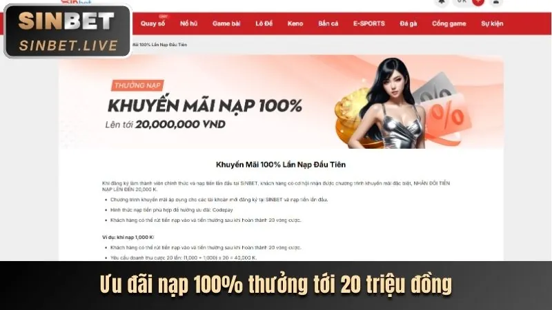 Tiền thưởng nạp lại và hoàn trả tiền cược
